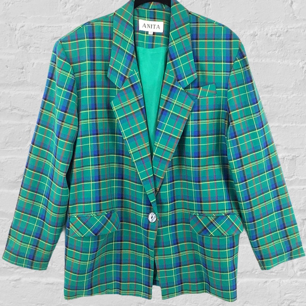 VINTAGE PLAID OVERSIZED JACKET SIZE LARGE